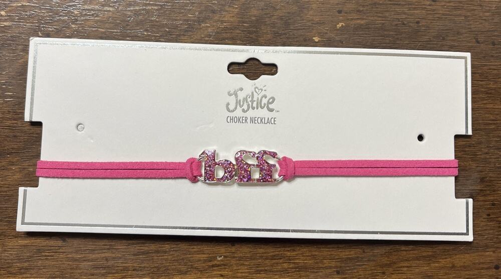JUSTICE BFF Pink Sparkle Choker Necklace